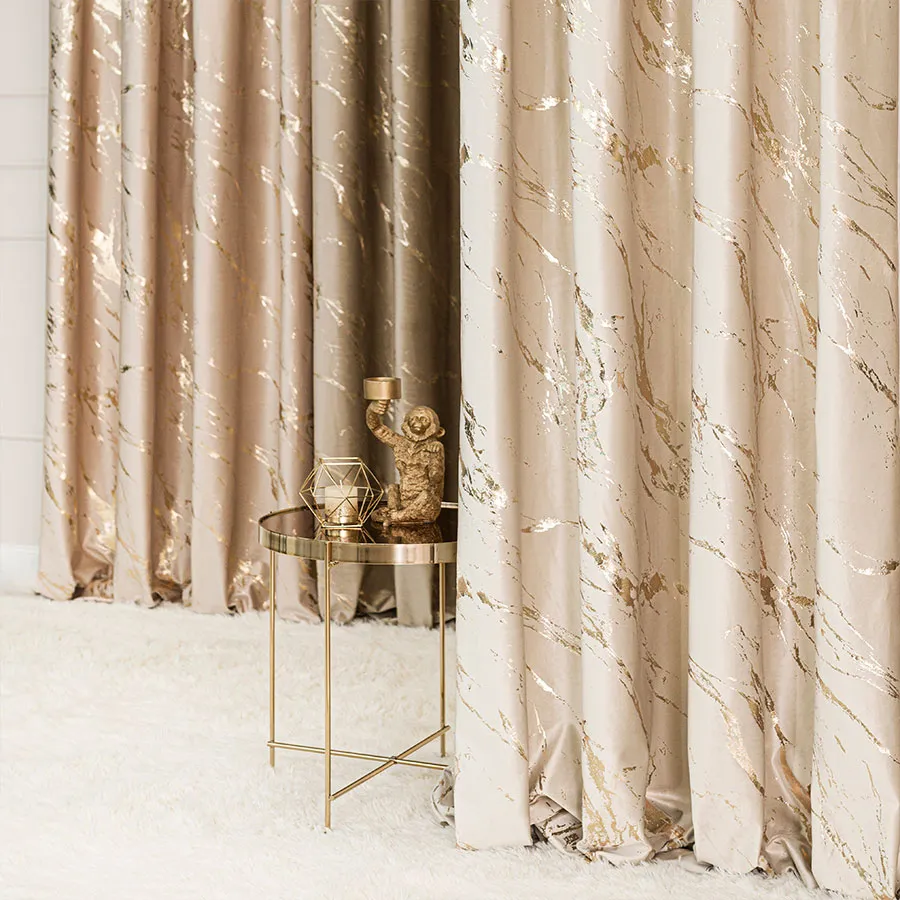 Tkanina dekoracyjna ze złotym nadrukiem MARMA VELVI