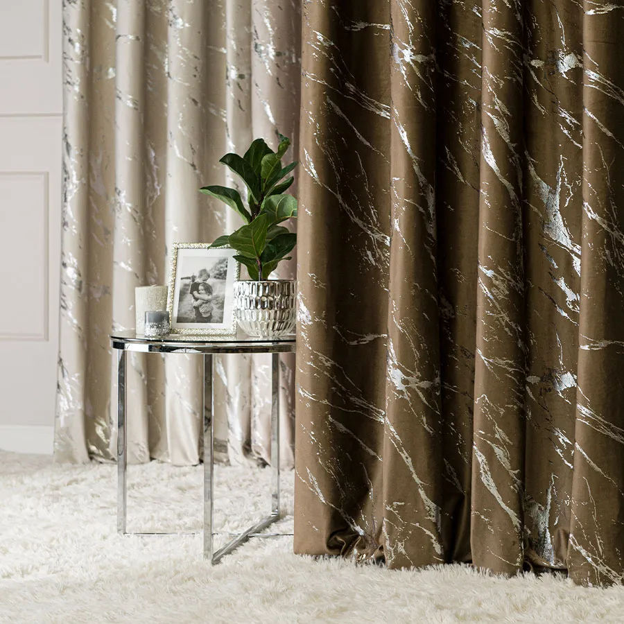 Tkanina dekoracyjna ze srebrnym nadrukiem MARMA VELVI