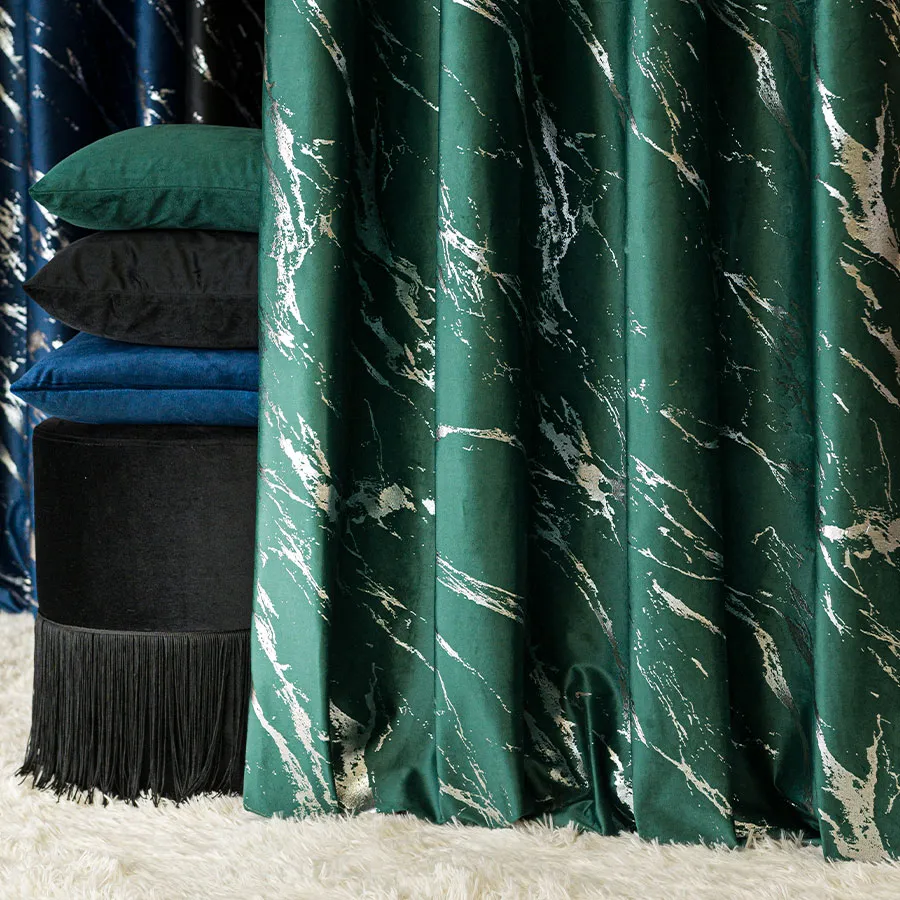 Tkanina dekoracyjna ze srebrnym nadrukiem MARMA VELVI