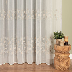 Firanka haftowana ze wzorem pasowym 224128 Firanka haftowana ze wzorem pasowym 224128