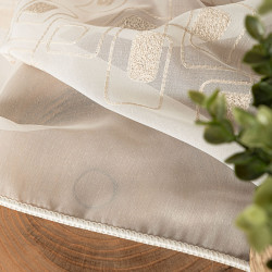 Firanka haftowana ze wzorem pasowym 224128 Firanka haftowana ze wzorem pasowym 224128