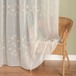 Firanka haftowana ze wzorem pasowym 224128 Firanka haftowana ze wzorem pasowym 224128