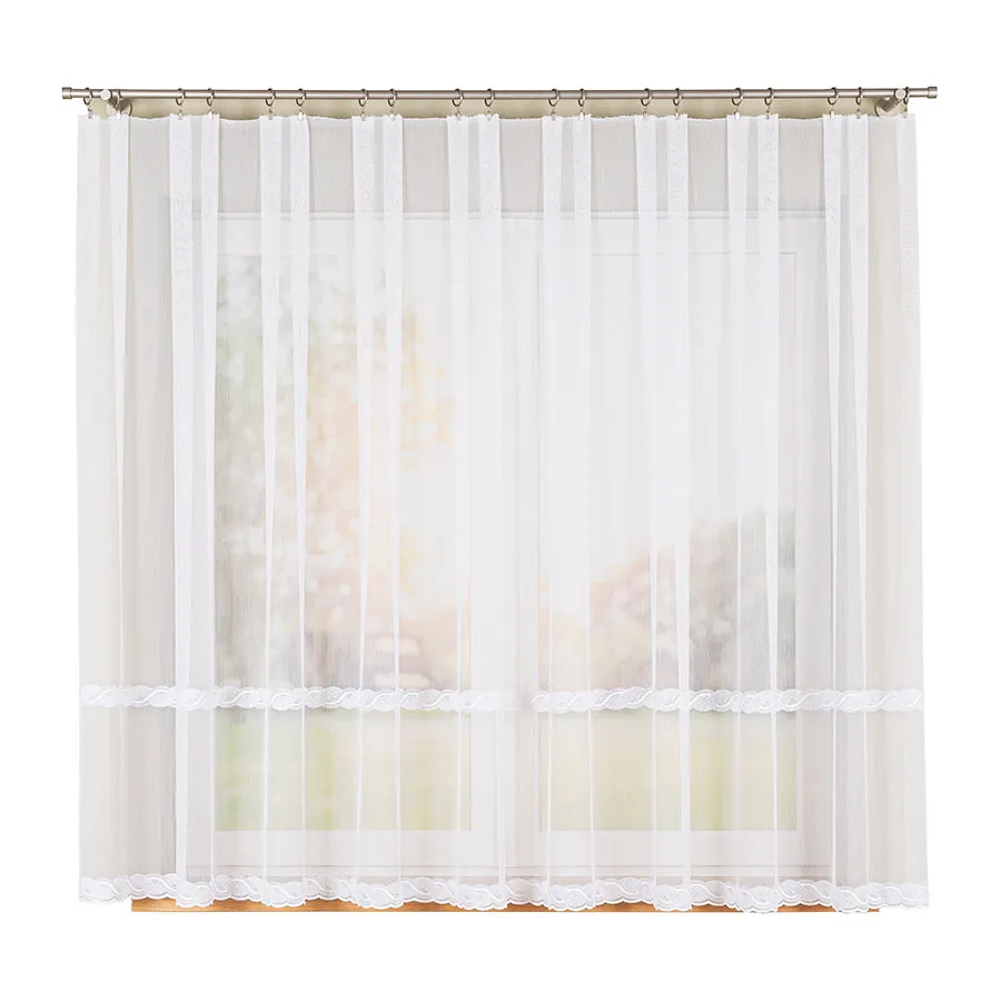 Firanka haftowana ze wzorem na samym dole 013417