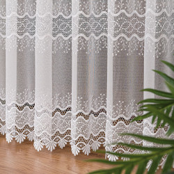 Firanka z aplikacją na markizecie ze wzorem pasowym 081445