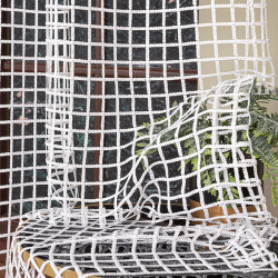 Firanka z aplikacją na markizecie ze wzorem pasowym 081773 Firanka z aplikacją na markizecie ze wzorem pasowym 081773