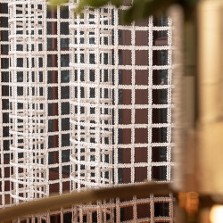 Firanka z aplikacją na markizecie ze wzorem pasowym 081773 Firanka z aplikacją na markizecie ze wzorem pasowym 081773