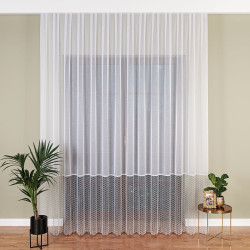 Firanka z aplikacją na markizecie ze wzorem pasowym 081778 Firanka z aplikacją na markizecie ze wzorem pasowym 081778