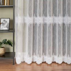 Firanka haftowana ze wzorem pasowym 127684