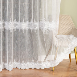 Firanka haftowana ze wzorem pasowym 127684