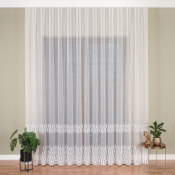 Firanka haftowana ze wzorem pasowym 127304