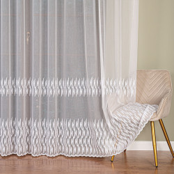 Firanka haftowana ze wzorem pasowym 127304