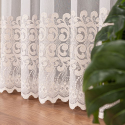 Firanka haftowana na markizecie ze wzorem pasowym ze złotą nicią 009363