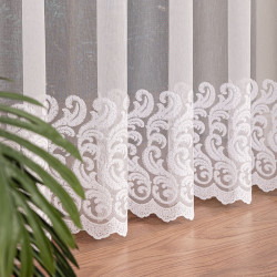 Firanka haftowana na markizecie ze wzorem pasowym 009366 Firanka haftowana na markizecie ze wzorem pasowym 009366