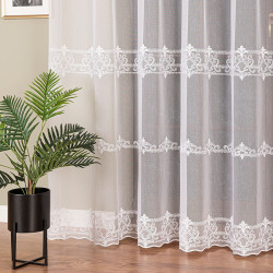 Firanka haftowana na markizecie ze wzorem pasowym 034282