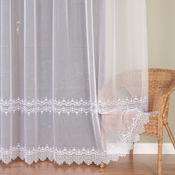 Firanka z aplikacją ze wzorem pasowym na markizecie 112964