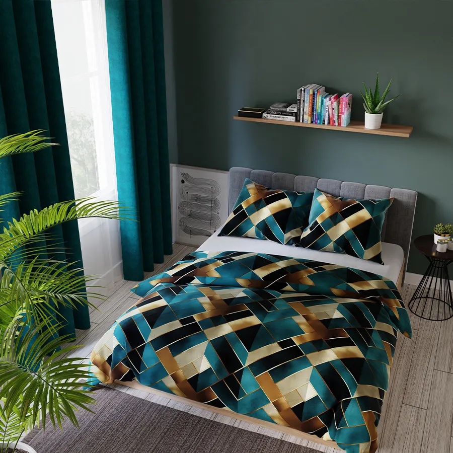 RUBIK Komplet pościeli z bawełny satynowej 160x200cm 100051