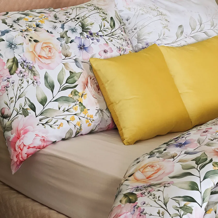 Bawełna satynowa – luksusowa i miękka pościel WIOSENNY OGRÓD.
