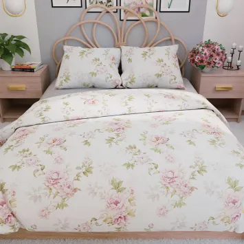 Komplet pościeli VALERIA 220x200 cm z kwiatowym wzorem. 2