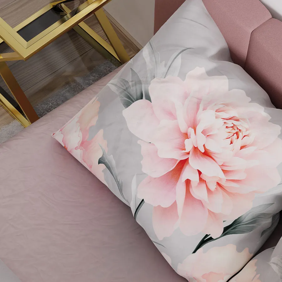 Poszewki na poduszki 70x80 cm z zestawu MARIGOLD – kwiatowy wzór.