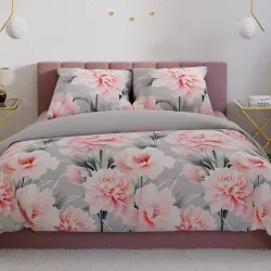 Komplet pościeli MARIGOLD 220x200 cm z romantycznym wzorem kwiatów.