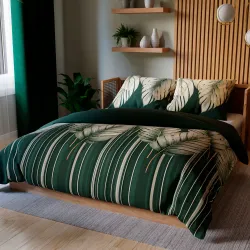 Komplet pościeli TROPICANA 220x200 cm z tropikalnym wzorem liści.