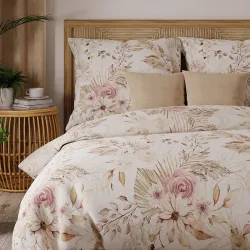 Komplet pościeli BONA PREMIUM 160x200 cm z eleganckim kwiatowym wzorem.