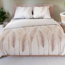 Komplet pościeli INDINA 220x200 cm z wzorem traw pampasowych.