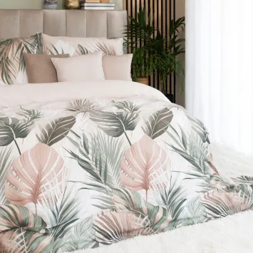 Komplet pościeli LUSH 160x200 cm z tropikalnym wzorem liści. 2