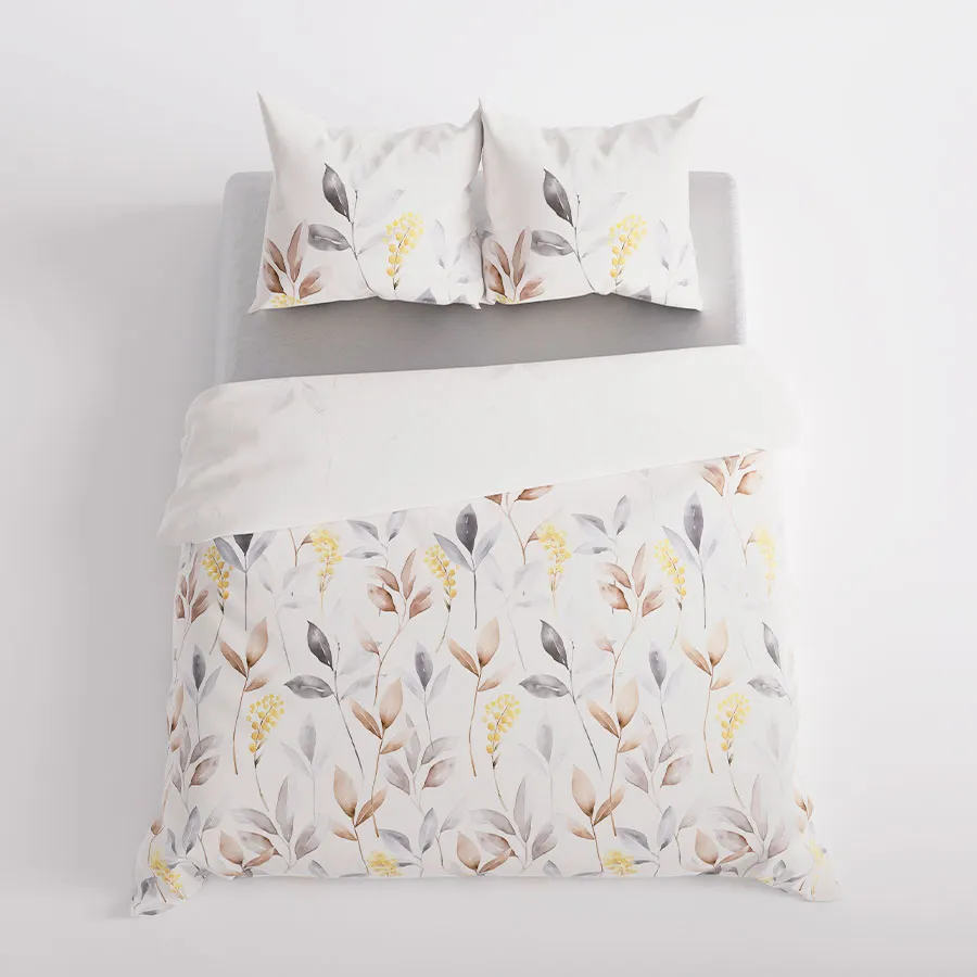 Pościel ZARIA w sypialni inspirowanej naturą – lekkość i subtelny styl.