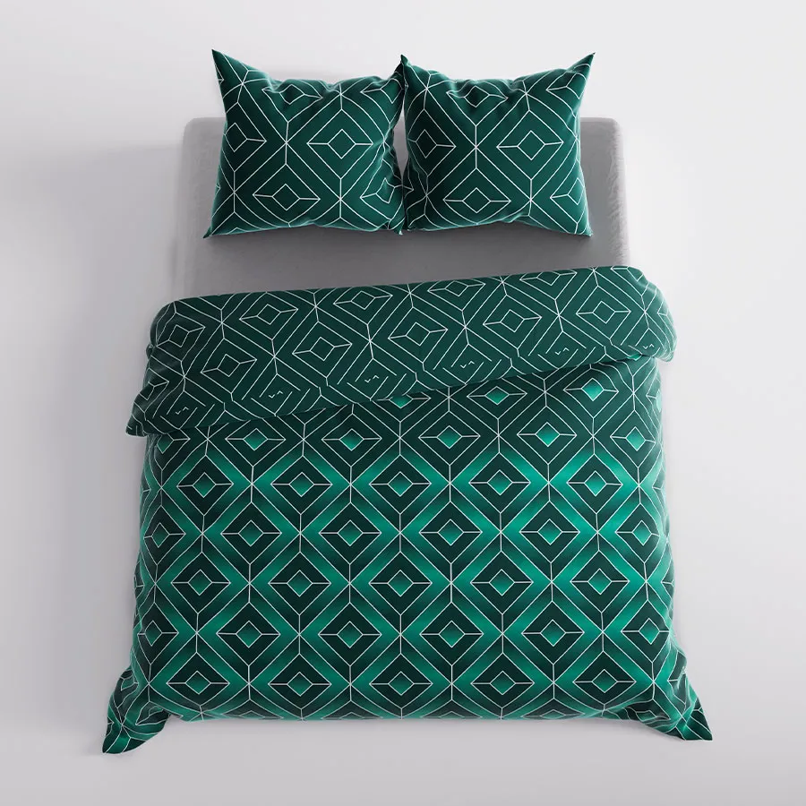 Pościel SAPHIRA w nowoczesnej, minimalistycznej aranżacji wnętrza.