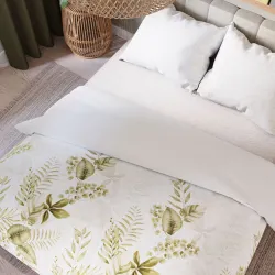 Komplet pościeli LIGIERO 220x200 cm z delikatnym roślinnym wzorem.