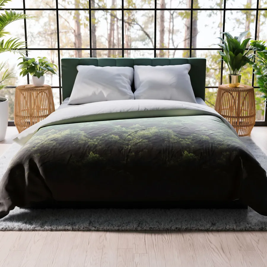 Sypialnia w stylu eko z pościelą FOREST – harmonia i natura.