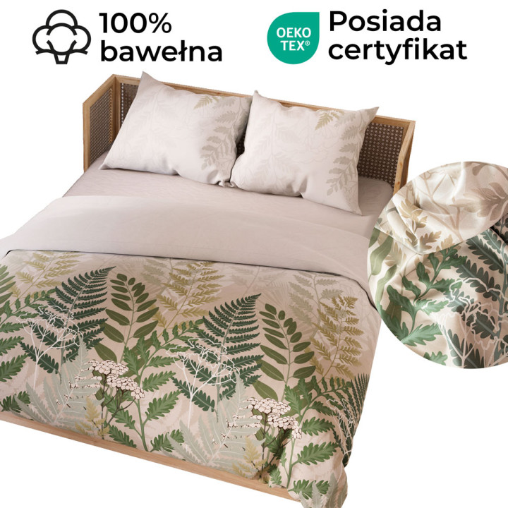 Miękka i delikatna bawełna satynowa pościeli FERNA.