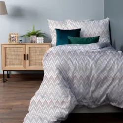 NORMAN, Komplet pościeli PREMIUM z satyny bawełnianej 160x200cm, zadruk dwustronny (do wyczerpania zapasu) T20041