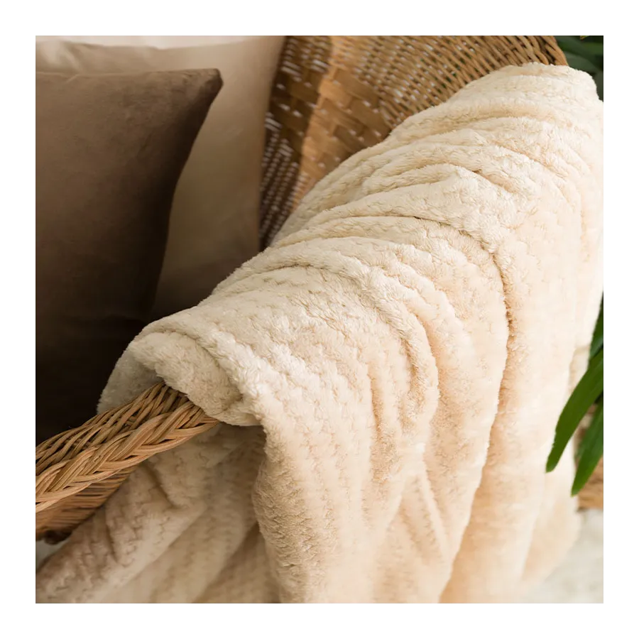 LUGO Koc dekoracyjny, rozmiar 160x200cm, kolor 002 beżowy LUGO00