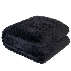 MIKOS koc dekoracyjny, rozmiar 200x220cm, kolor 006 czarny MIKOS0