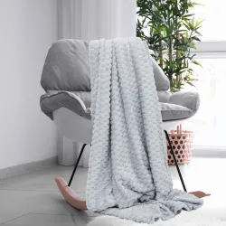 MIKOS koc dekoracyjny, rozmiar 200x220cm, kolor 007 jasny szary MIKOS0