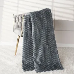 MIKOS koc dekoracyjny, rozmiar 160x200cm, kolor 008 ciemny szary MIKOS0