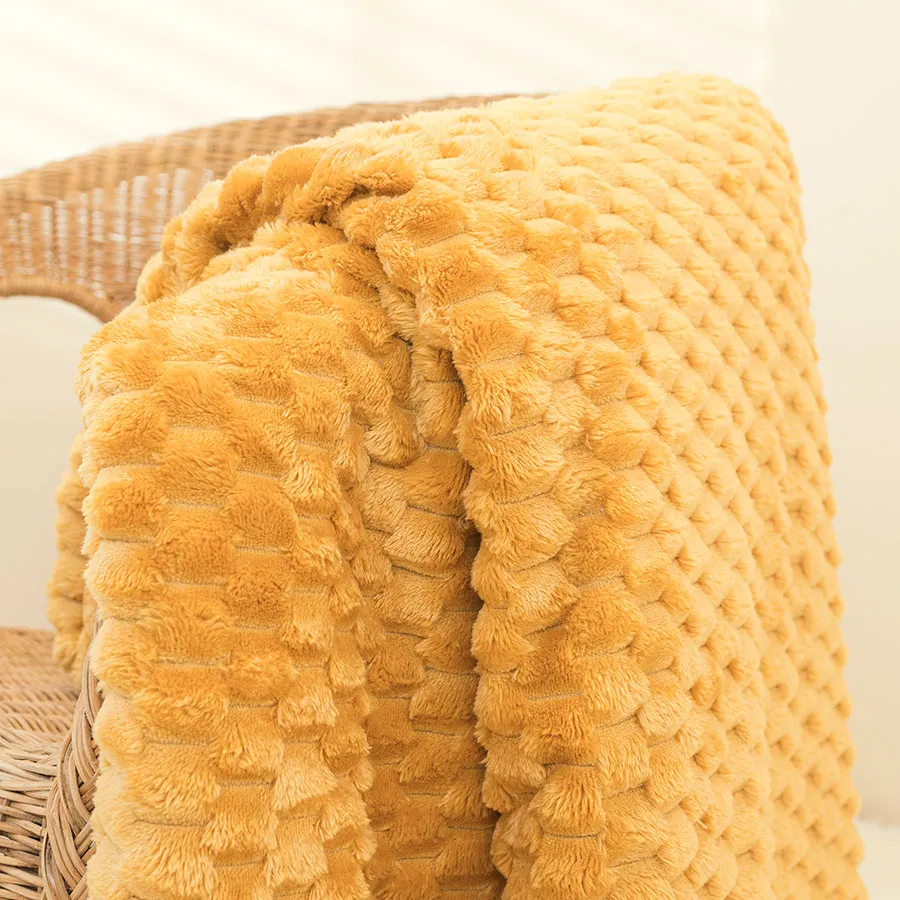MIKOS koc dekoracyjny, rozmiar 160x200cm, kolor 011 żółty musztardowy MIKOS0