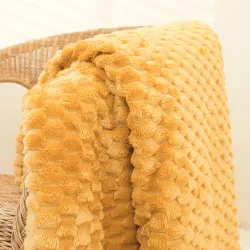 MIKOS koc dekoracyjny, rozmiar 200x220cm, kolor 011 żółty musztardowy MIKOS0