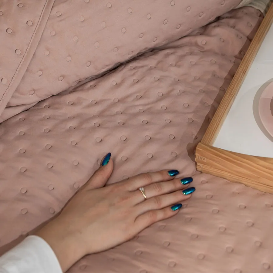 NULES Narzuta dekoracyjna, 200x220cm, kolor 015 różowy NULES0