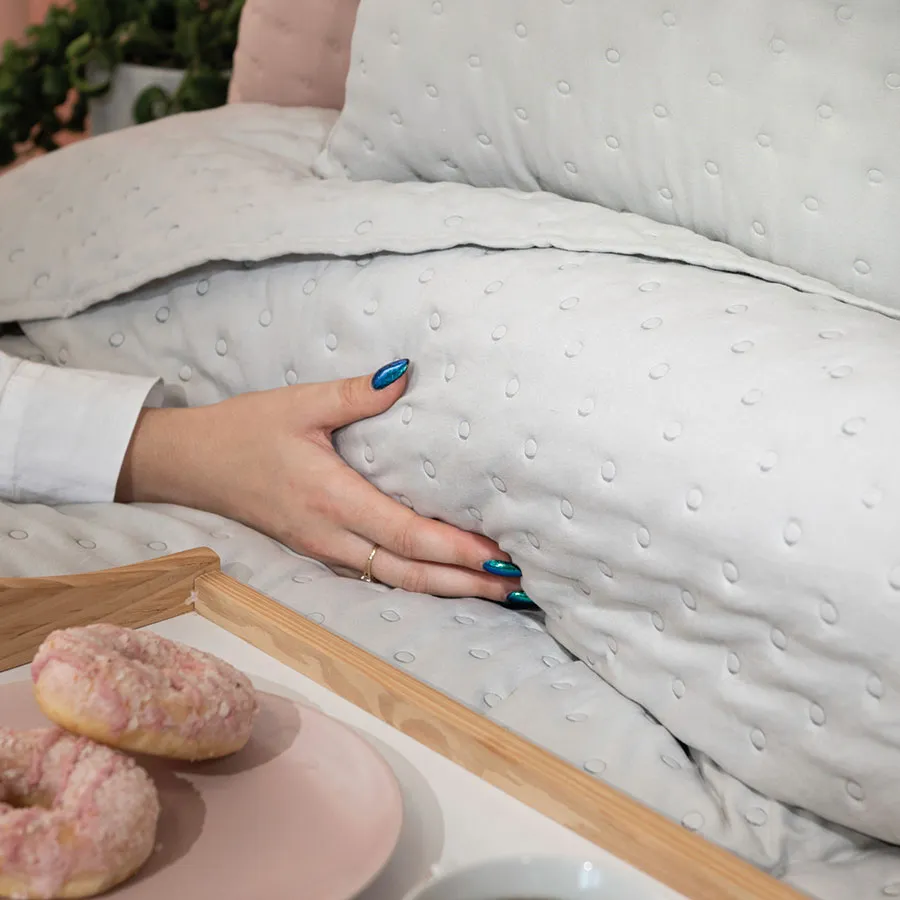 NULES Narzuta dekoracyjna, 170x210cm, kolor 013 jasny szary NULES0