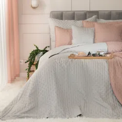 NULES Narzuta dekoracyjna, 200x220cm, kolor 013 jasny szary NULES0