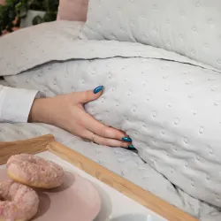 NULES Narzuta dekoracyjna, 220x240cm, kolor 013 jasny szary NULES0