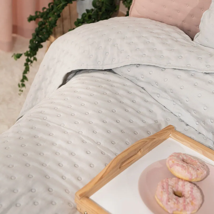 NULES Narzuta dekoracyjna, 220x240cm, kolor 013 jasny szary NULES0