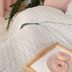 NULES Narzuta dekoracyjna, 220x240cm, kolor 013 jasny szary NULES0