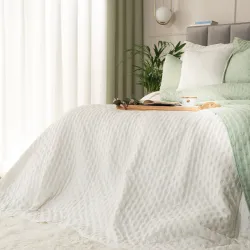 NULES Narzuta dekoracyjna, 200x220cm, kolor 011 ecru NULES0