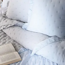 WERONA Narzuta dekoracyjna z falbaną, 200x220cm, kolor 001 szary WERONA