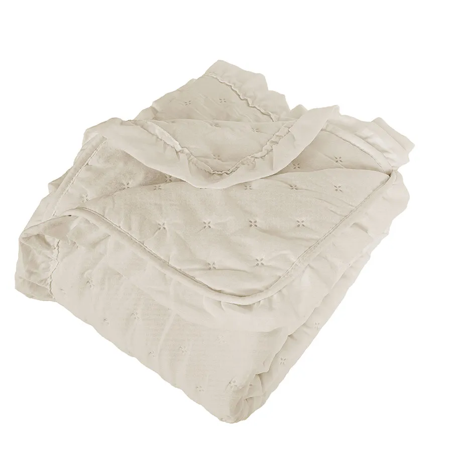 WERONA Narzuta dekoracyjna z falbaną, 170x210cm, kolor 608 ecru WERONA