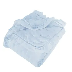 WERONA Narzuta dekoracyjna z falbaną, 200x220cm, kolor 302 baby blue WERONA